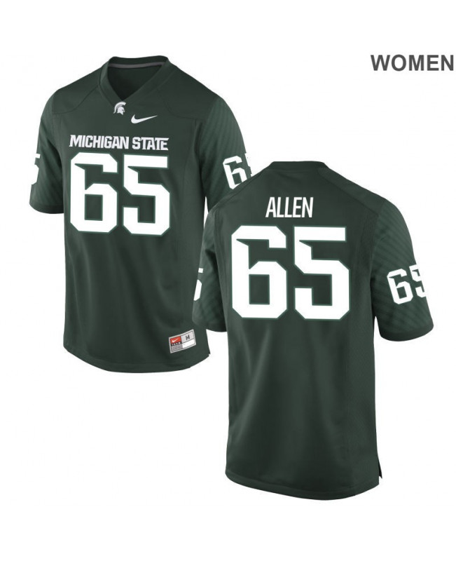 Women's Michigan State Spartans #65 Brian Allen NCAA Nike Authentic Green College Stitched Football Jersey OC41C78SO